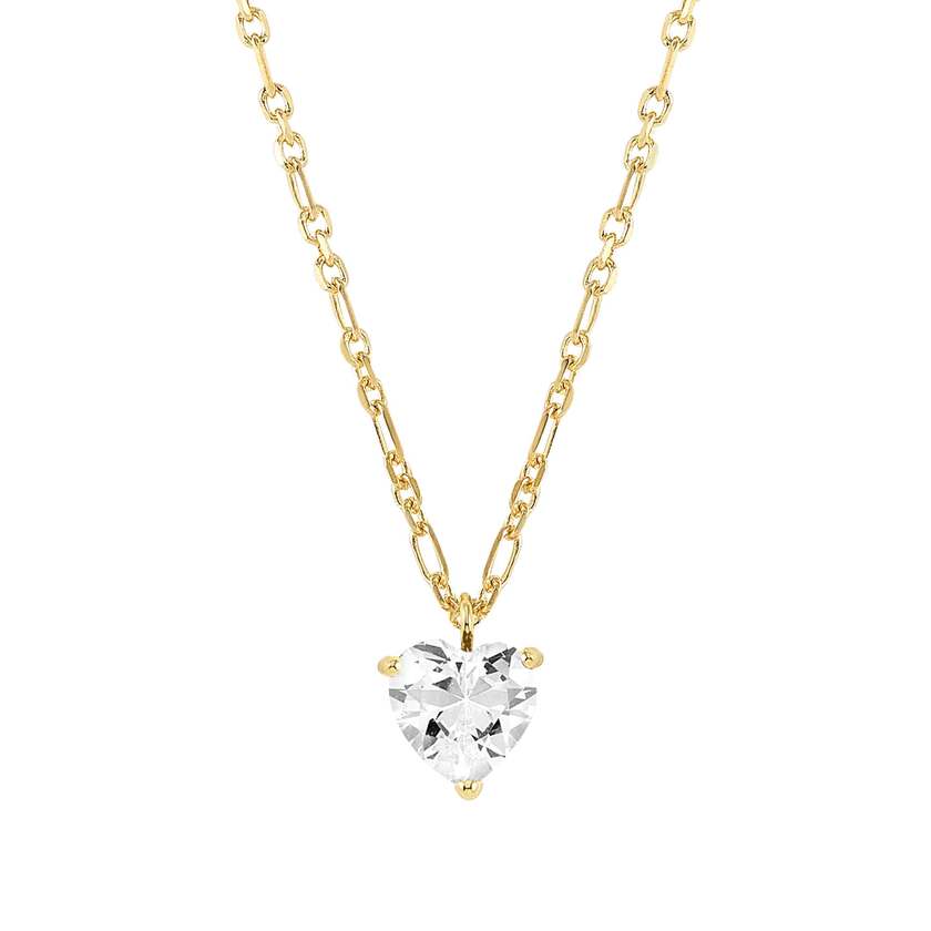 Nomination SWEETROCK SPARKLING LOVE Halskette aus 925er Silber, mit Cubic Zirkonia verziert (012_(Gelb vergoldet)) 148047/012