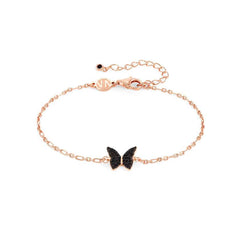 Nomination SWEETROCK NATURE EDITION Armband aus 925er Silber, dazu mit Cubic Zirkonia besetztes Schmuckelement (041_(Schmetterling, Rosegold)) 148037/041