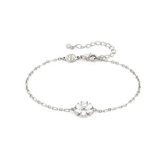 Nomination SWEETROCK NATURE EDITION Armband aus 925er Silber, dazu mit Cubic Zirkonia besetztes Schmuckelement (043_(Blume, Silber)) 148037/043