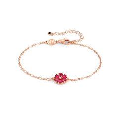 Nomination SWEETROCK NATURE EDITION Armband aus 925er Silber, dazu mit Cubic Zirkonia besetztes Schmuckelement (044_(Blume, Rosegold)) 148037/044
