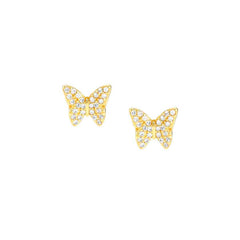 Nomination SWEETROCK NATURE EDITION Ohrstecker aus 925er Silber, mit Cubic Zirkonia besetzt (042_(Schmetterling, Gelbgold)) 148042/042