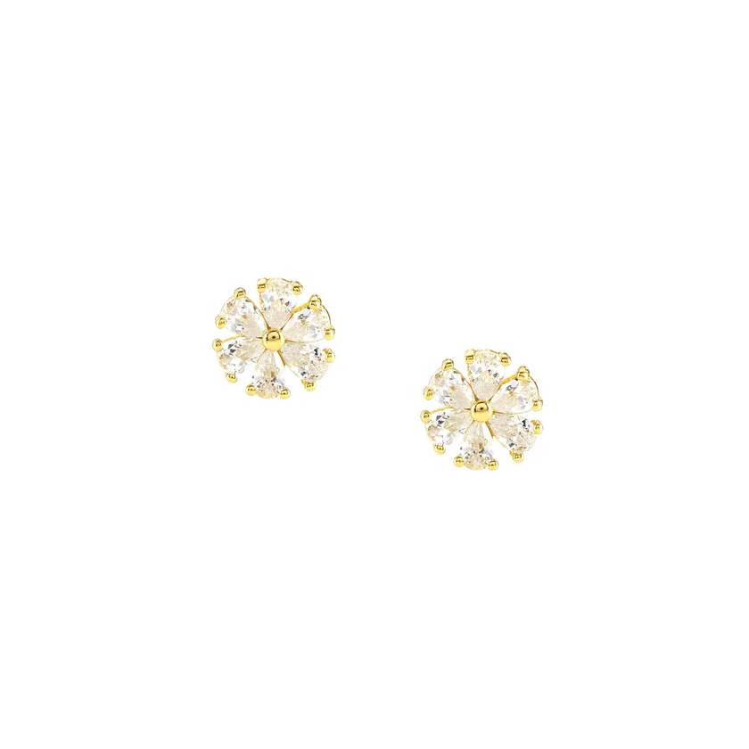 Nomination SWEETROCK NATURE EDITION Ohrstecker aus 925er Silber, mit Cubic Zirkonia besetzt (045_(Blume, Gelbgold)) 148042/045