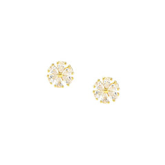 Nomination SWEETROCK NATURE EDITION Ohrstecker aus 925er Silber, mit Cubic Zirkonia besetzt (045_(Blume, Gelbgold)) 148042/045