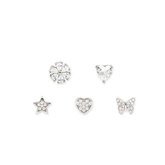 Nomination SWEETROCK NATURE EDITION Set 5 Ohrstecker aus 925er Silber, mit Cubic Zirkonia besetzt (046_(Mix, Silber)) 148043/046