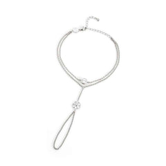 Nomination SWEETROCK NATURE EDITION Handkette aus 925er Silber mit integrierten Schmuckelementen, mit Cubic Zirkonia verziert (043_(Blume, Silber)) 148044/043