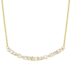 Nomination COLOUR WAVE Halskette aus 925er Silber, dazu mit Cubic Zirkonia in unterschiedlichen Formen besetztes Schmuckelement (014_(Weiss, Gelbgold)) 149802/014