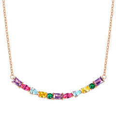 Nomination COLOUR WAVE Halskette aus 925er Silber, dazu mit Cubic Zirkonia in unterschiedlichen Formen besetztes Schmuckelement (026_(MIXED, Rosegold)) 149802/026