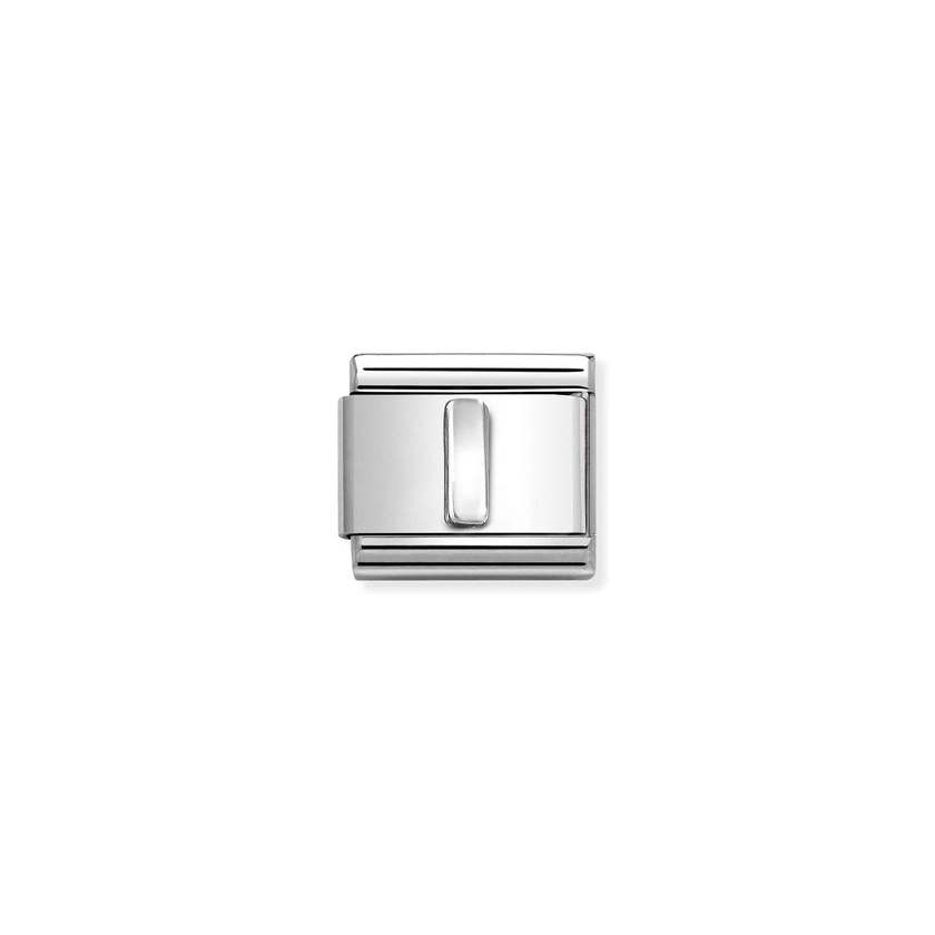 Nomination COMPOSABLE CLASSIC BUCHSTABEN Element aus Edelstahl, mit 925er Silber (oxidiert) verziert (09_I) 330113/09