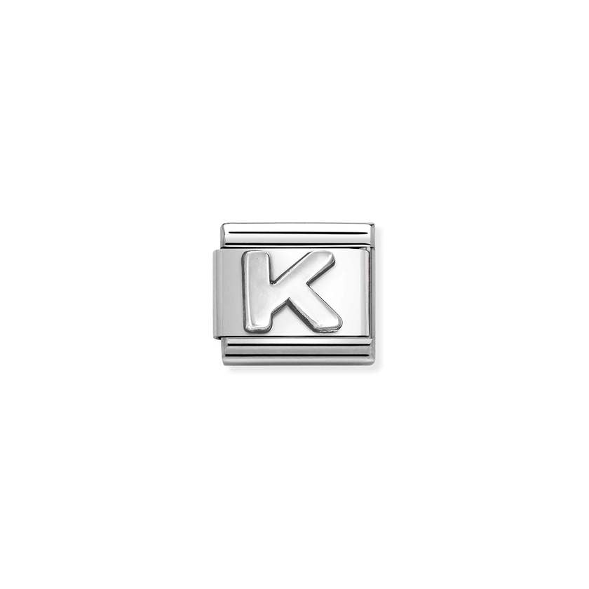 Nomination COMPOSABLE CLASSIC BUCHSTABEN Element aus Edelstahl, mit 925er Silber (oxidiert) verziert (11_K) 330113/11