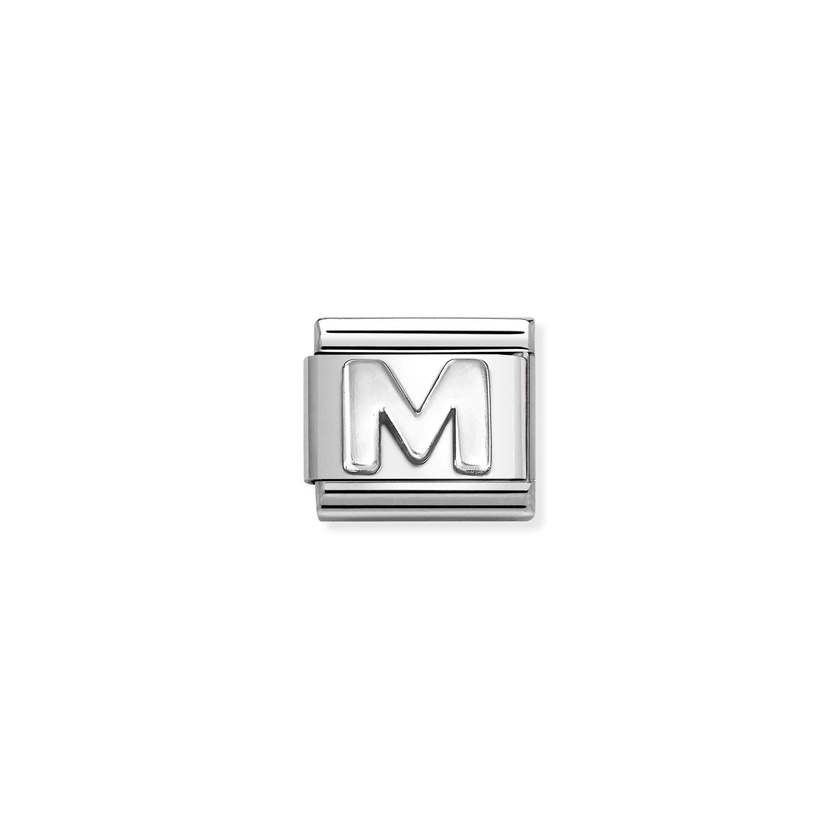 Nomination COMPOSABLE CLASSIC BUCHSTABEN Element aus Edelstahl, mit 925er Silber (oxidiert) verziert (13_M) 330113/13
