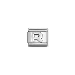 Nomination COMPOSABLE CLASSIC BUCHSTABEN Element aus Edelstahl, mit 925er Silber (oxidiert) verziert (18_R) 330113/18