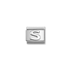 Nomination COMPOSABLE CLASSIC BUCHSTABEN Element aus Edelstahl, mit 925er Silber (oxidiert) verziert (19_S) 330113/19