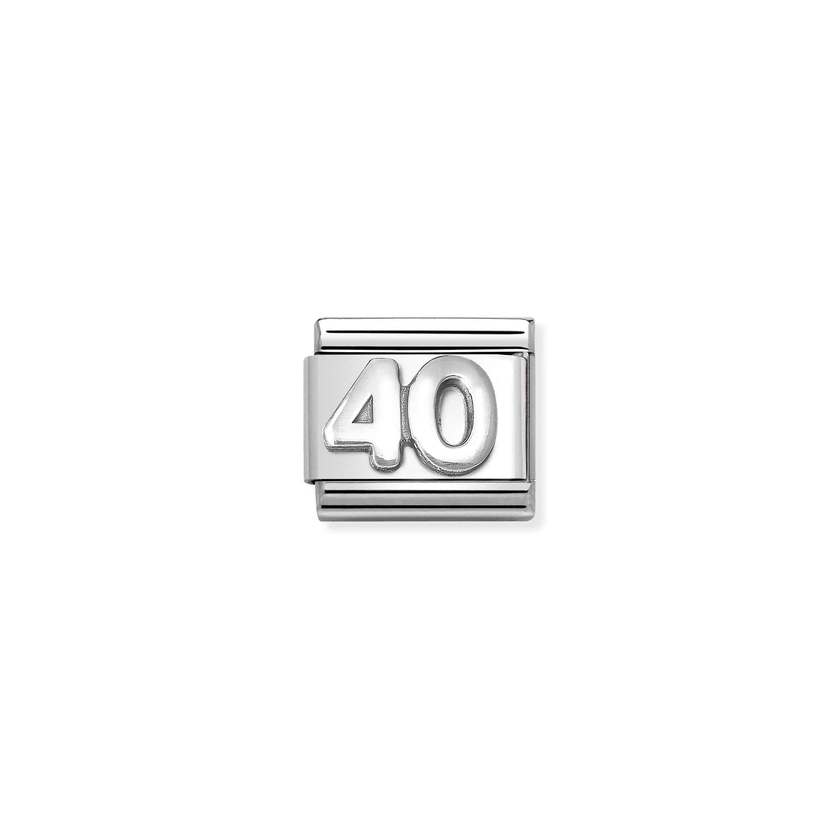 Nomination COMPOSABLE CLASSIC OXIDIERTE SYMBOLE aus Edelstahl, mit 925er Silber verziert, (59_40) 330101/59