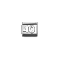 Nomination COMPOSABLE CLASSIC OXIDIERTE SYMBOLE aus Edelstahl, mit 925er Silber verziert, (59_40) 330101/59