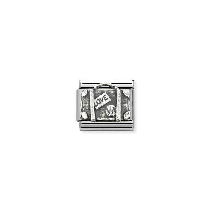Nomination COMPOSABLE CLASSIC OXIDIERTE SYMBOLE aus Edelstahl, mit 925er Silber verziert, (62_(Koffer)) 330101/62