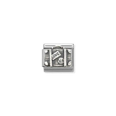 Nomination COMPOSABLE CLASSIC OXIDIERTE SYMBOLE aus Edelstahl, mit 925er Silber verziert, (62_(Koffer)) 330101/62