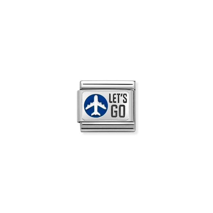 Nomination COMPOSABLE Classic Plaettchen aus Edelstahl, Emaille und Silber 925 (31_(Let's go)) 330206/31