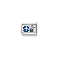 Nomination COMPOSABLE Classic Plaettchen aus Edelstahl, Emaille und Silber 925 (31_(Let's go)) 330206/31