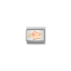 Nomination COMPOSABLE CLASSIC SYMBOLE Element aus Edelstahl, mit 9kt Rosegold verziert (52_(Fisch)) 430104/52