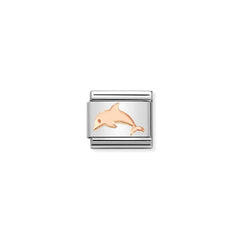 Nomination COMPOSABLE CLASSIC SYMBOLE Element aus Edelstahl, mit 9kt Rosegold verziert (53_(Delfin)) 430104/53