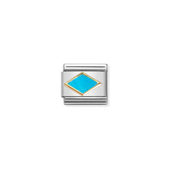 Nomination COMPOSABLE CLASSIC SYMBOLE aus Edelstahl, mit Emaille und 18Kt Gold verziert, (53_(Raute, Tuerkis)) 030285/53