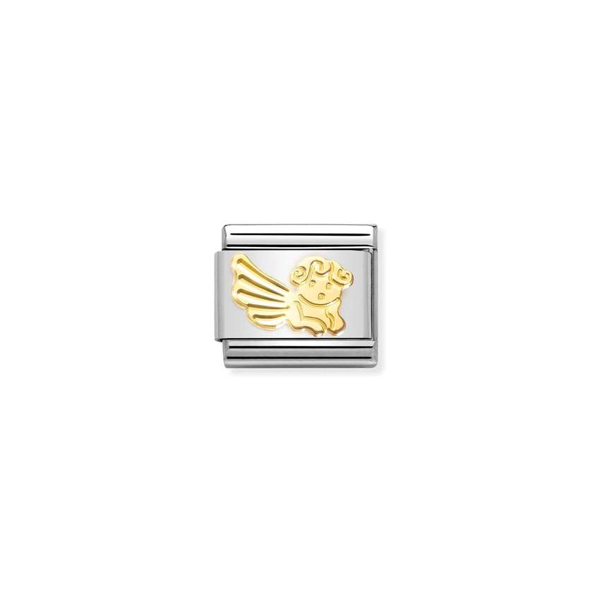 Nomination Composable Classic SYMBOLE Edelstahl und 18kt Gold (46_(Engel, diamantiert)) 030149/46