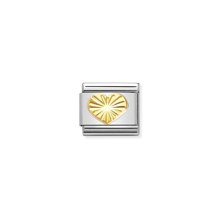 Nomination Composable Classic SYMBOLE Edelstahl und 18kt Gold (51_(Herz, diamantiert)) 030149/51