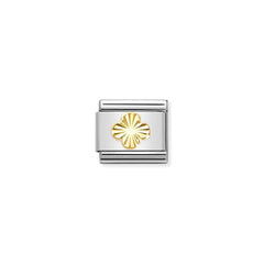 Nomination Composable Classic SYMBOLE Edelstahl und 18kt Gold (52_(Gluecksklee, diamantiert)) 030149/52