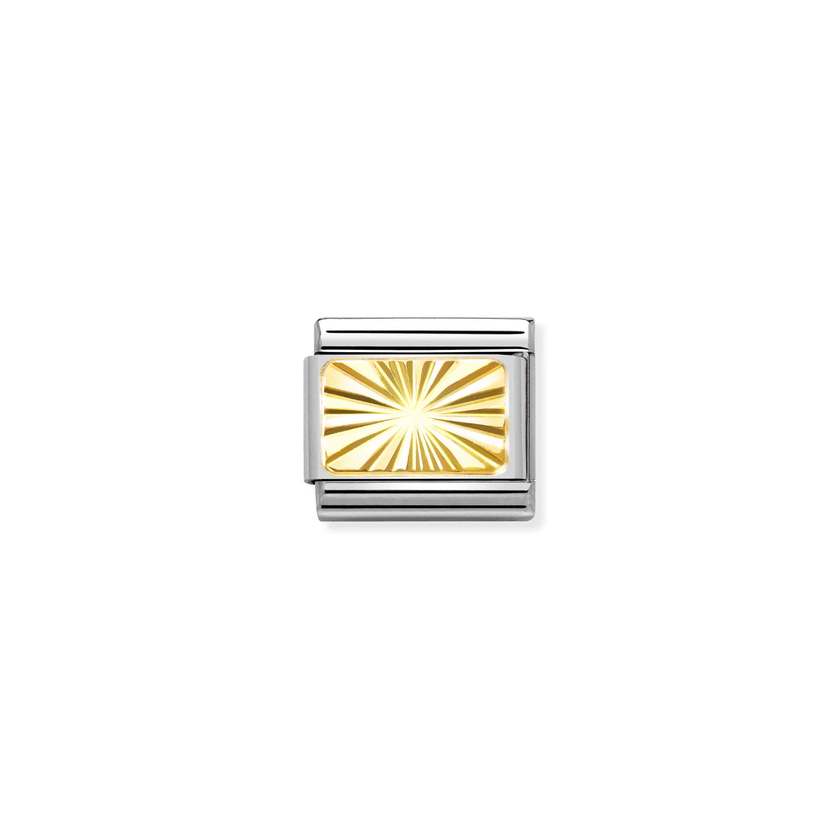 Nomination COMPOSABLE CLASSIC ENGRAVED SIGNS aus Edelstahl, mit 18Kt Gold verziert, (56_(Platte, diamantiert)) 030121/56