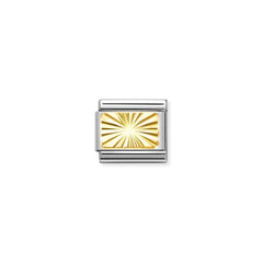 Nomination COMPOSABLE CLASSIC ENGRAVED SIGNS aus Edelstahl, mit 18Kt Gold verziert, (56_(Platte, diamantiert)) 030121/56