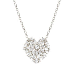 Nomination RAYOFLIGHT Halskette (L: 46cm) aus 925er Silber, dazu mit Cubic Zirkonia besetzter Anhaenger (004_Herz) 240203/004