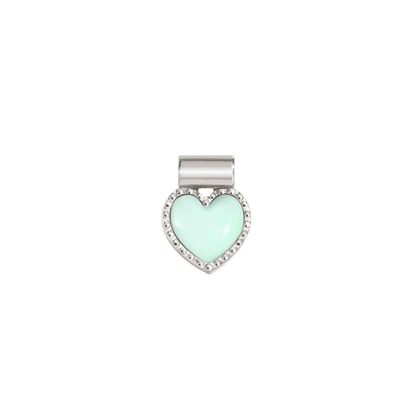Nomination SEIMIA CANDY Anhaenger aus 925er Silber, diamantiert und mit Emaille verziert (007_(Herz, Tuerkis)) 148823/007