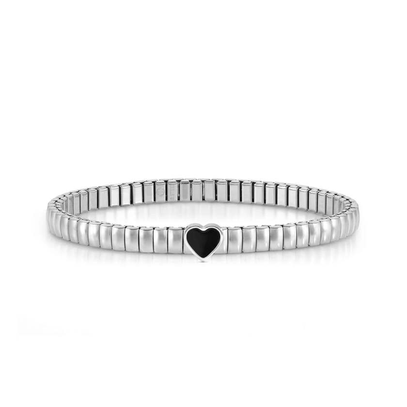 Nomination XTE XSMALL LIFE Armband aus Edelstahl, mit Edelsteinen verziert (101_(Herz, schwarzer Achat)) 046009/101