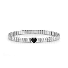 Nomination XTE XSMALL LIFE Armband aus Edelstahl, mit Edelsteinen verziert (101_(Herz, schwarzer Achat)) 046009/101