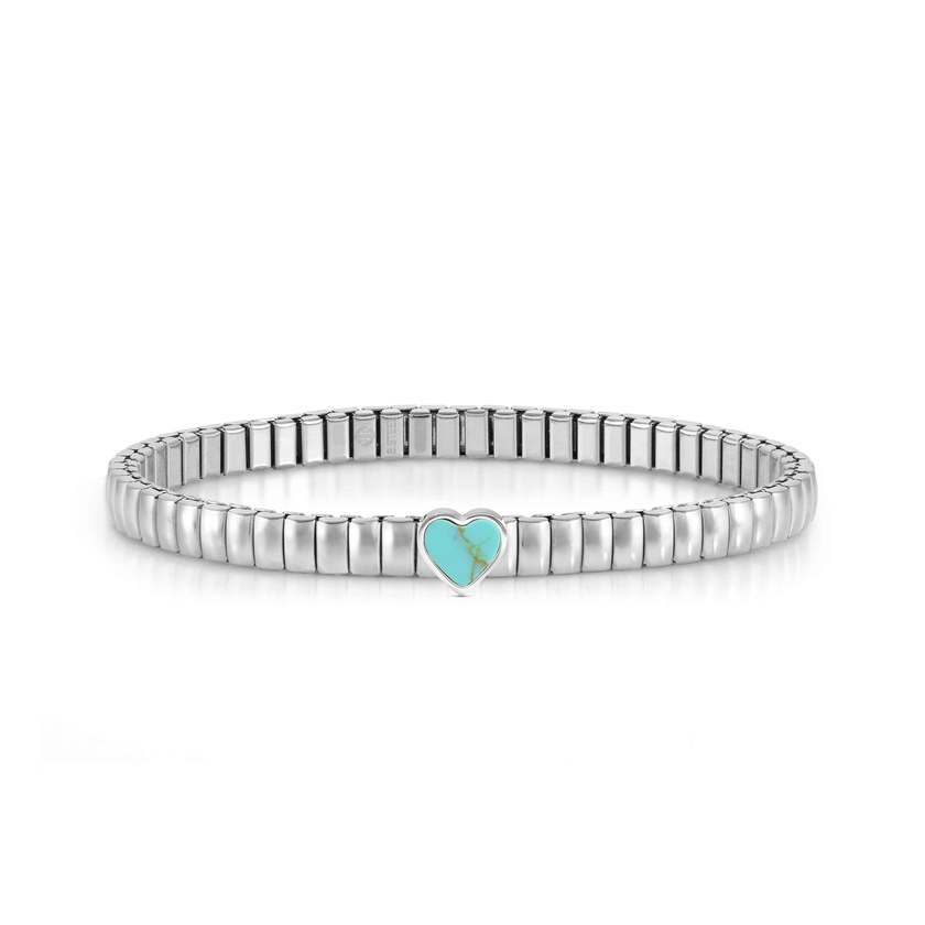 Nomination XTE XSMALL LIFE Armband aus Edelstahl, mit Edelsteinen verziert (102_(Herz, Tuerkis)) 046009/102