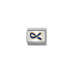 Nomination Composable Classic DAILY LIFE Edelstahl, Email und 18K-Gold (53_(Schleife, Blau)) 030208/53