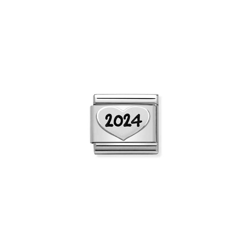 Nomination COMPOSABLE CLASSIC OXIDIERTE SYMBOLE aus Edelstahl, mit 925er Silber verziert, (63_(Herz 2024)) 330101/63