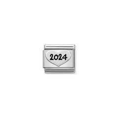 Nomination COMPOSABLE CLASSIC OXIDIERTE SYMBOLE aus Edelstahl, mit 925er Silber verziert, (63_(Herz 2024)) 330101/63