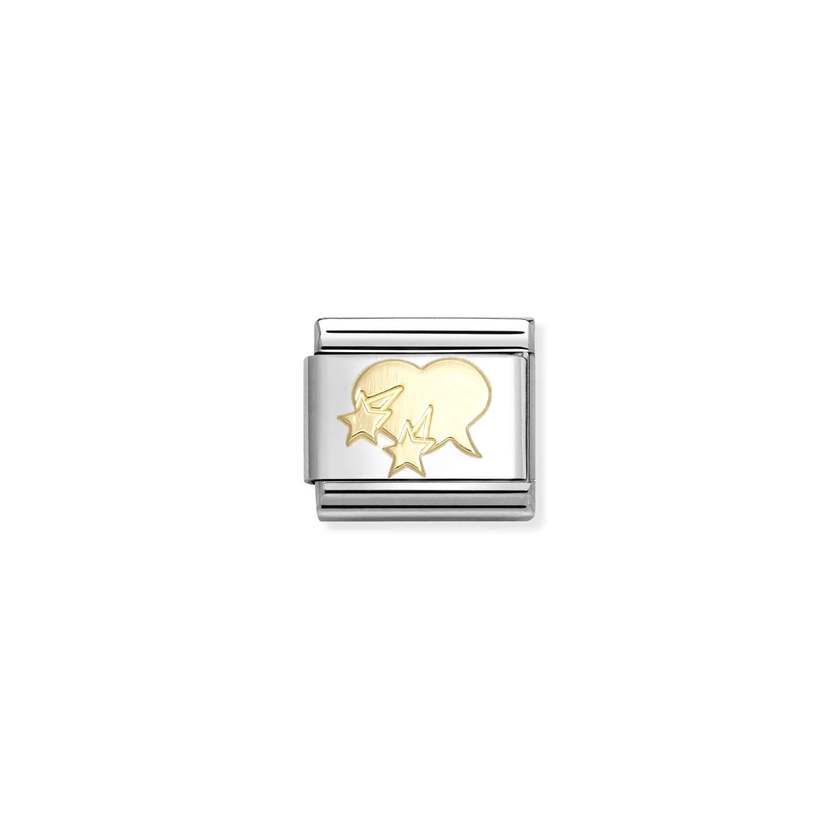 Nomination Composable Classic LOVE Edelstahl und 18K-Gold (22_(Comic-Herz)) 030116/22