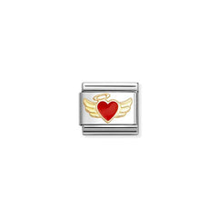 Nomination Composable Classic LOVE Edelstahl, Email und 18K-Gold (52_(Engel-Herz)) 030207/52