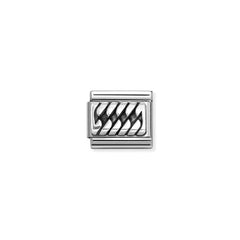Nomination COMPOSABLE CLASSIC PLAETTCHEN aus Edelstahl, mit 925er Silber verziert, (59_(verflochtenes Motiv)) 330102/59