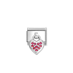 Nomination Composable Classic CHARMS Edelstahl und Silber 925 (26_(Herz, Rot)) 331800/26