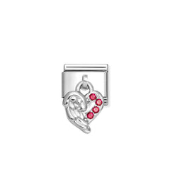 Nomination Composable Classic CHARMS Edelstahl und Silber 925 (34_(Fluegel-Herz, Rot)) 331800/34