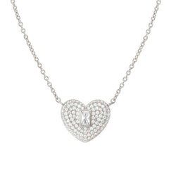 Nomination DOMINA Halskette aus 925er Silber, dazu mit Cubic Zirkonia in PavÃ©-Fassung besetzter Anhaenger (031_Herz) 240406/031