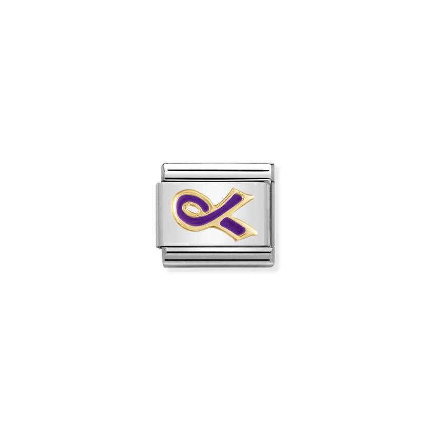 Nomination Composable Classic DAILY LIFE Edelstahl, Email und 18K-Gold (55_(Schleife, Violett)) 030208/55