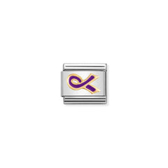 Nomination Composable Classic DAILY LIFE Edelstahl, Email und 18K-Gold (55_(Schleife, Violett)) 030208/55