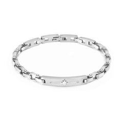 Nomination MANVISION Armband aus Edelstahl, dazu mit Cubic Zirkonia verzierte Plakette (014_Windrose) 133000/014