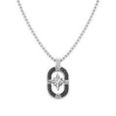 Nomination MANVISION Halskette aus Edelstahl, dazu mit Cubic Zirkonia umrandeter Anhaenger (014_Windrose) 133014/014