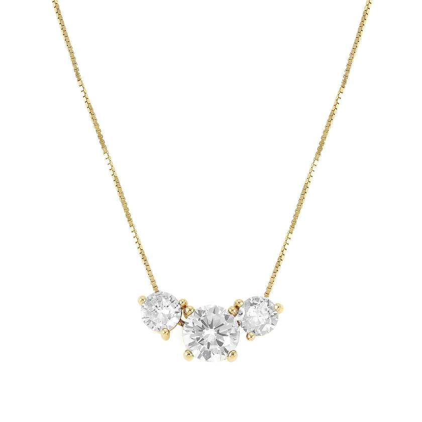 Nomination COLOUR WAVE 'Trilogy'-Halskette aus 925er Silber, mit Cubic Zirkonia verziert (012_(Gelb vergoldet)) 149820/012