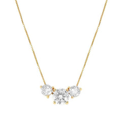 Nomination COLOUR WAVE 'Trilogy'-Halskette aus 925er Silber, mit Cubic Zirkonia verziert (012_(Gelb vergoldet)) 149820/012